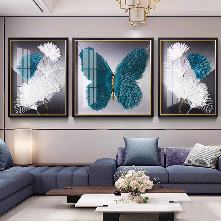 蝴蝶装饰画,晶瓷镶钻装饰画好不好,镶钻晶瓷画,冰晶装饰画,晶瓷装饰画,妙彩金饰画工坊